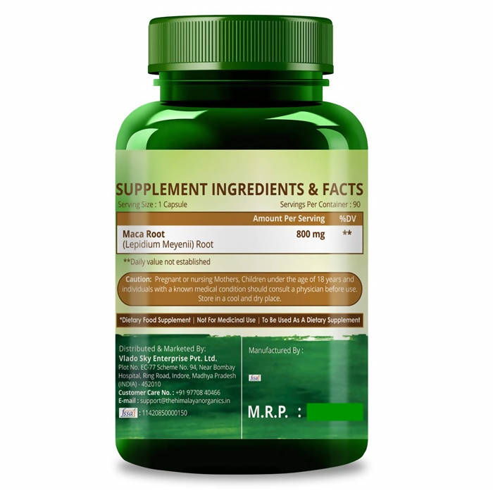 Himalayan Organics Maca Root 800 mg Capsules - 90 Caps