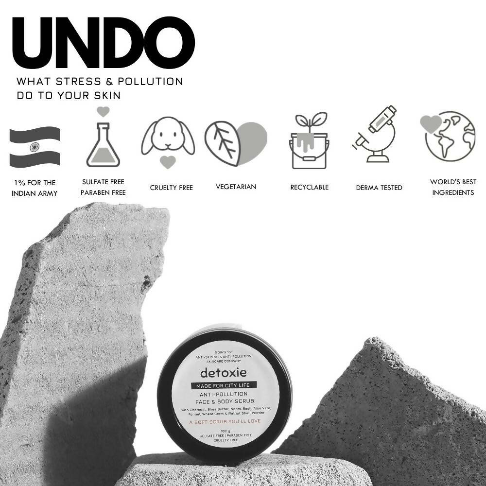 Detoxie Anti-Pollution Face & Body Scrub - 100 gms