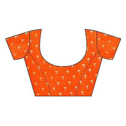 Vamika Orange & Multicolor Kalamkari With Jhalar Khadi Silk Saree