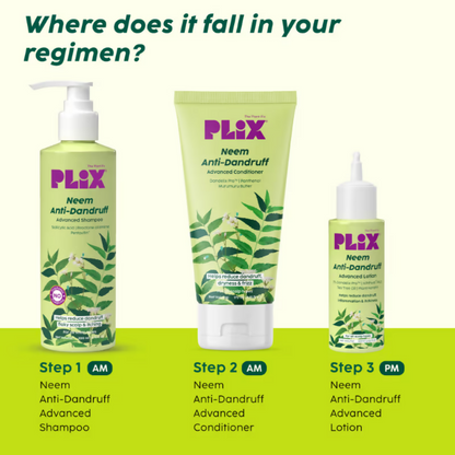 PLIX The Plant Fix Neem Anti-Dandruff Advanced Combo - Shampoo, Conditioner & Lotion