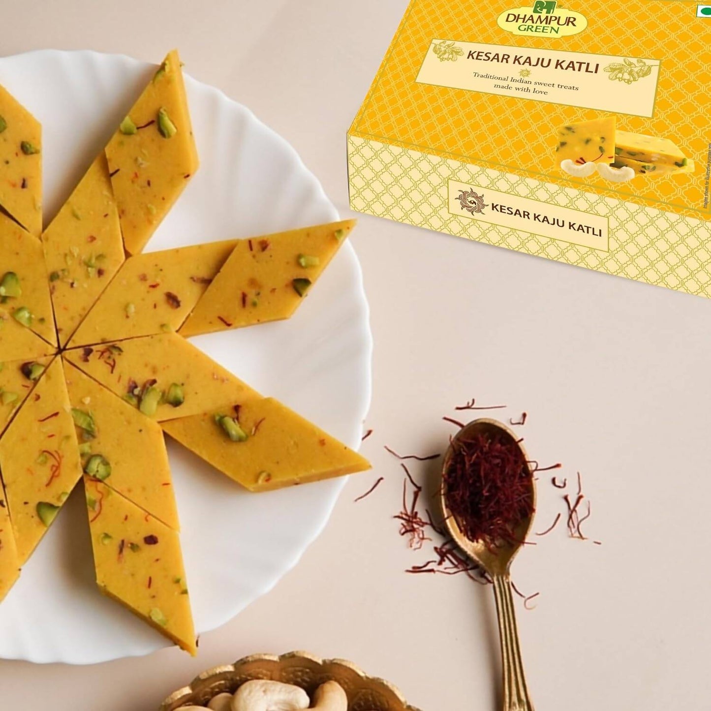 Dhampur Green Kesar Kaju katli
