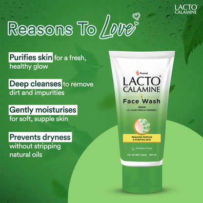 Lacto Calamine Facewash With Neem, Aloe Vera & Turmeric