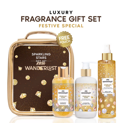 Wanderlust Sparkling Stars Set for Women - Shower Gel, Lotion, Mist