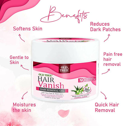 Old Tree Hair Vanish Hair Removal Gel with Aloe Vera & Tea Tree