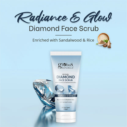 Globus Naturals Revival Diamond Face Scrub, Suitable For All Skin Types