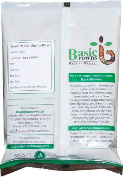 BasicBrowns Kodo Millet Upma Rava