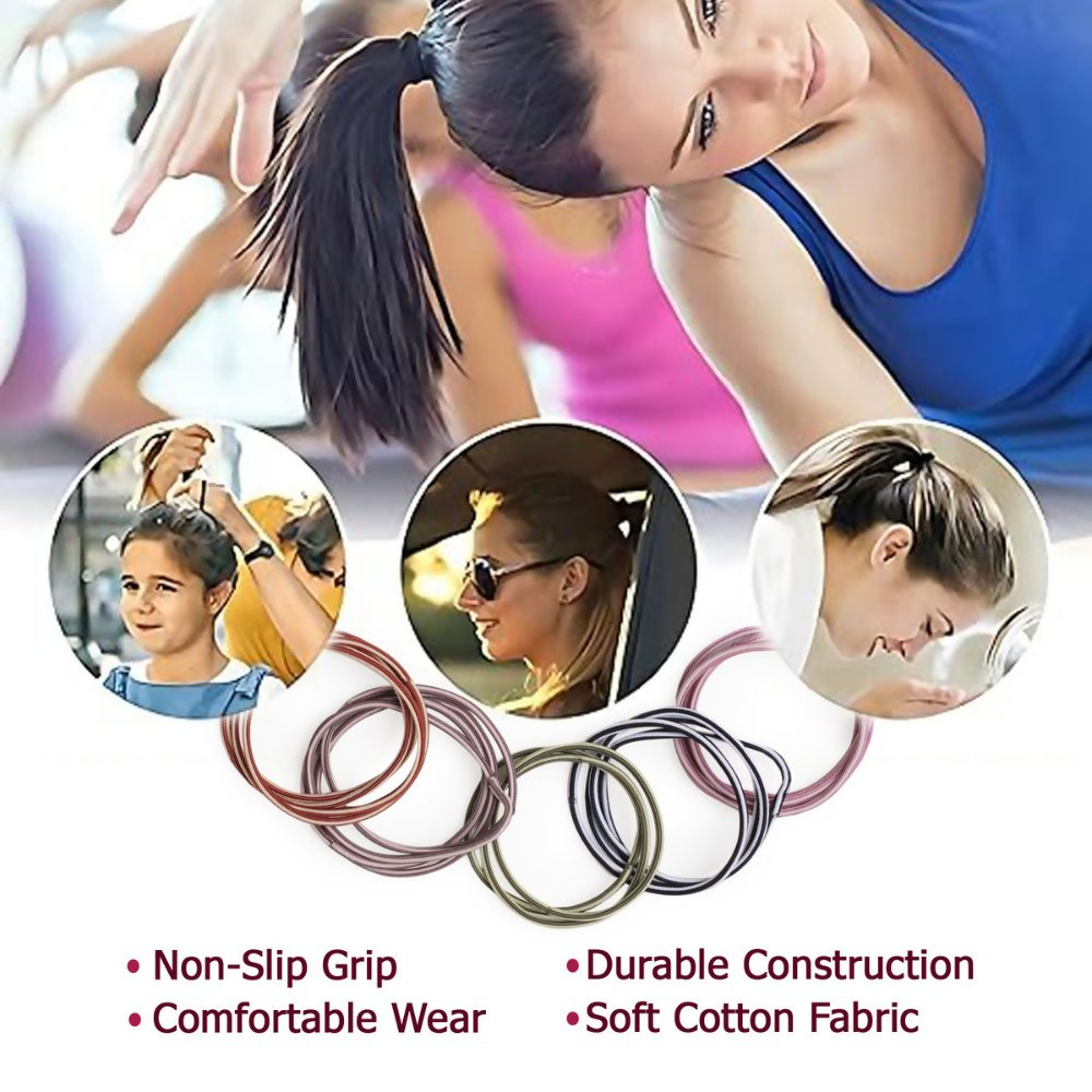 Bronson Professional Elastic Hair Rubber Bands Hair Ties Soft Stretchable Twin Colour