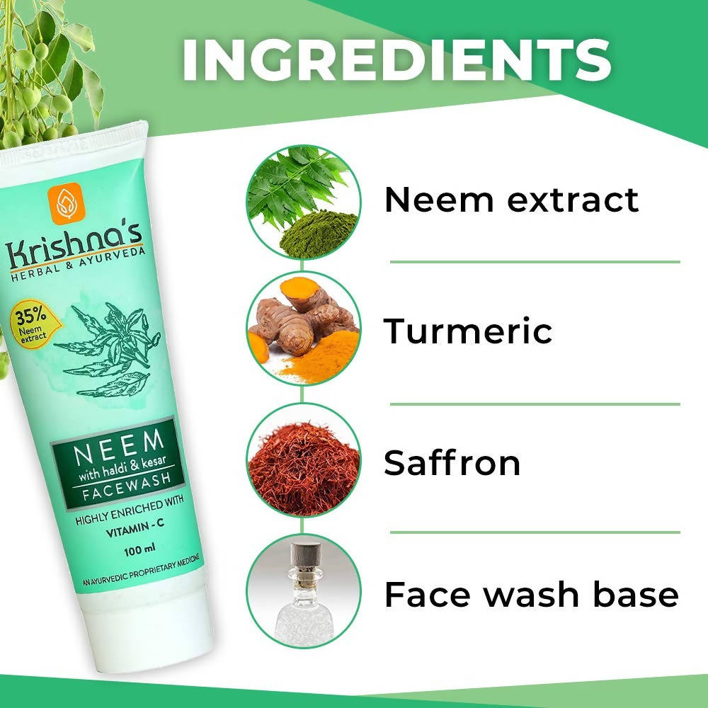 Krishna's Herbal & Ayurveda Neem Face Wash - 90 ml