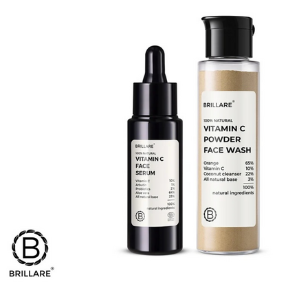 Brillare 10% Vitamin C Face Serum & Vitamin C Powder Face Wash