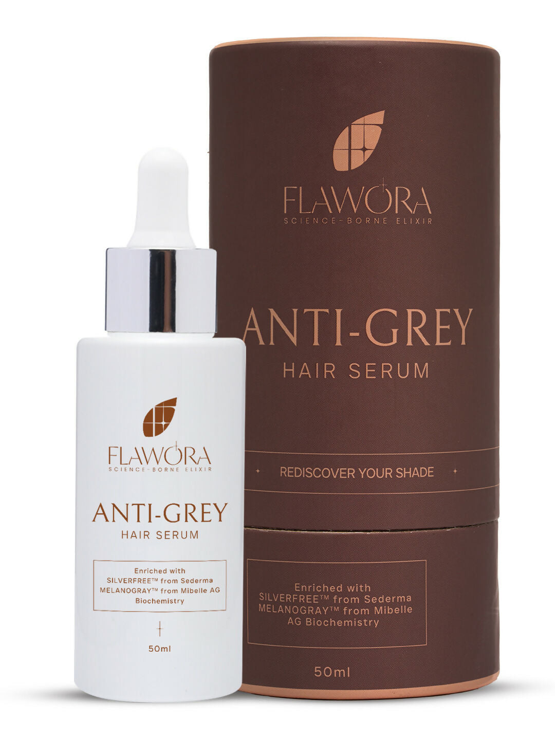 Flawora Set of Anti-Grey Hair Serum, Anti Acne Serum and Golden Glow Face Serum