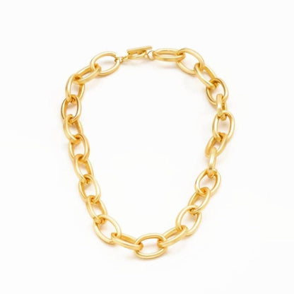 Bling Accessories Matt Gold Metal Chain Necklace