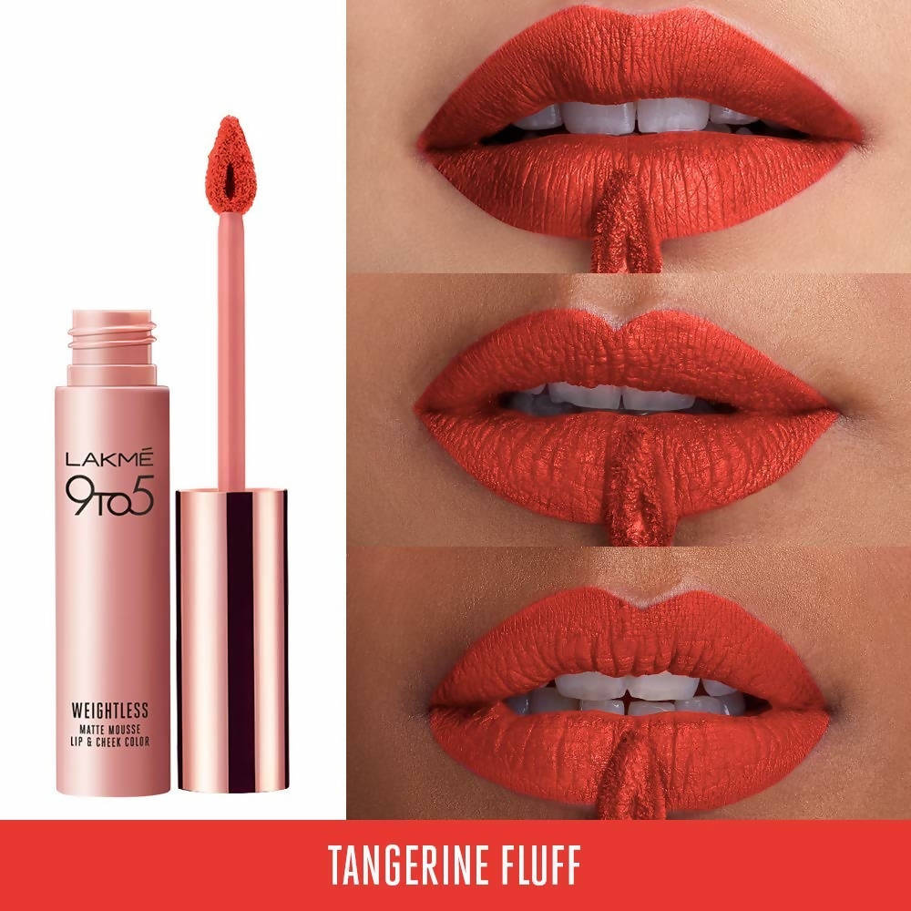 Lakme 9 to 5 Weightless Mousse Lip & Cheek Color Tangerine Fluff - 9 gms