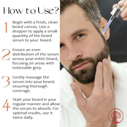 Ivory Natural Greys Beard Serum Restore Natural Black Color Of Grey White Beard