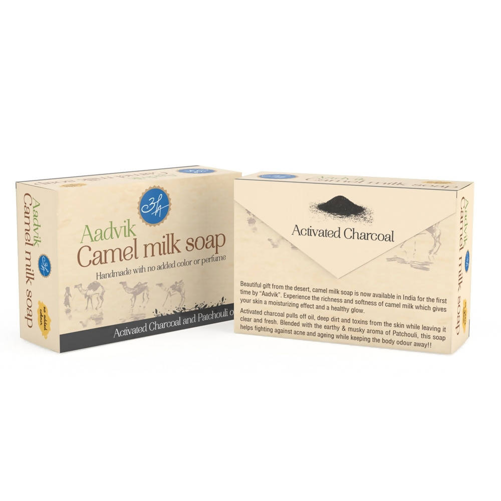 Aadvik Camel Milk Soap With Activated Charcoal And Patchouli Oil - 100 gms