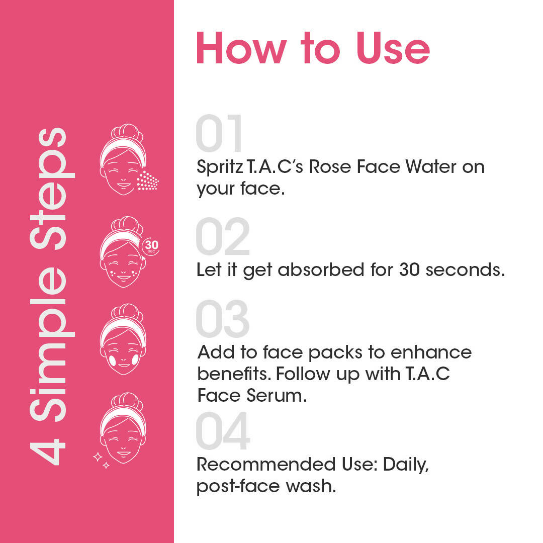 T.A.C - The Ayurveda Co. Pure Indian Rose Water For Toning & Hydration for Women & Men