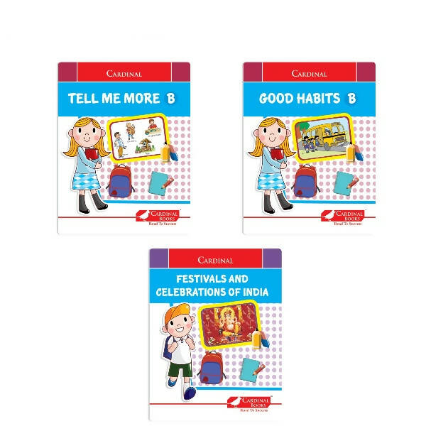 Cardinal General Knowledge Book 2 (Set of 3)|Good Habit B| Festival & Celebration of India| Tell Me More B| Combo Book Set| Ages 3-7 Years