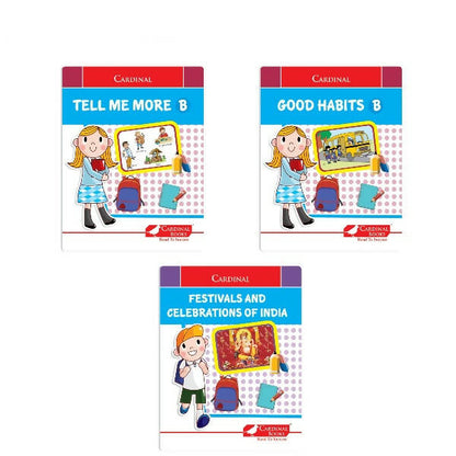 Cardinal General Knowledge Book 2 (Set of 3)|Good Habit B| Festival & Celebration of India| Tell Me More B| Combo Book Set| Ages 3-7 Years