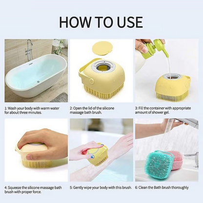 Bronson Professional Silicone Shower Scrubber Exfoliating Bath Brush