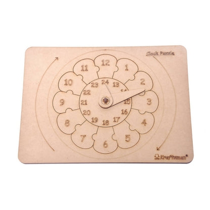 Kraftsman 24 Hour And Minutes Clock Learning Puzzle Board | Color Kit Included