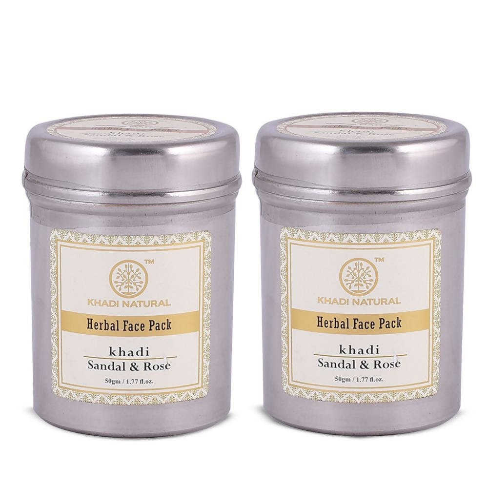 Khadi Natural Sandal & Rose Herbal Face Pack - 50 gms - Pack of 2