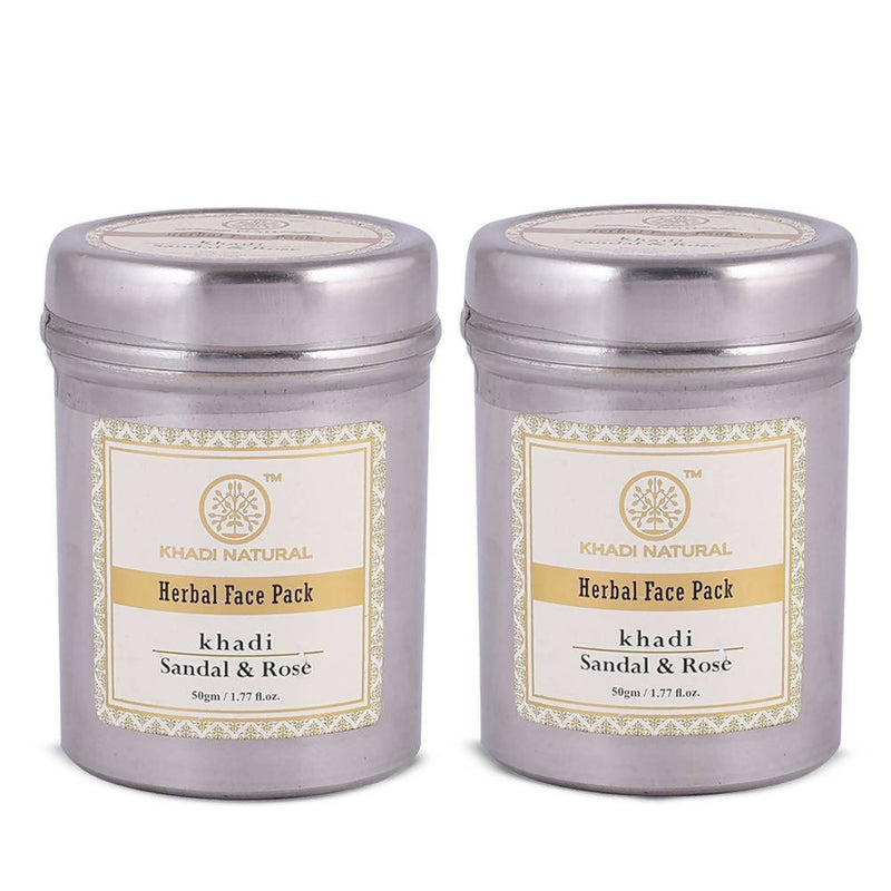 Khadi Natural Sandal & Rose Herbal Face Pack - 50 gms - Pack of 2
