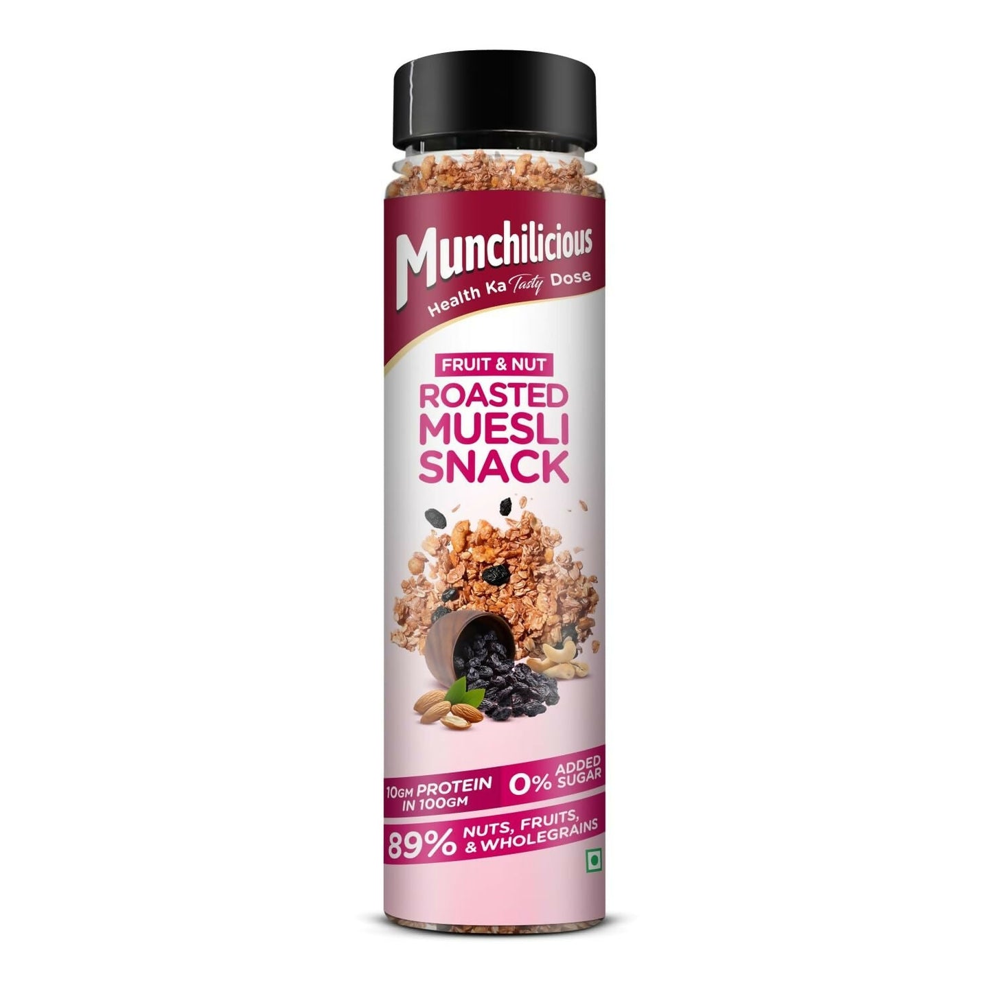 Munchilicious Muesli – Fruit & Nut Roasted Rolled Oats, Raisins, Almonds, Cashews & Peanut Butter
