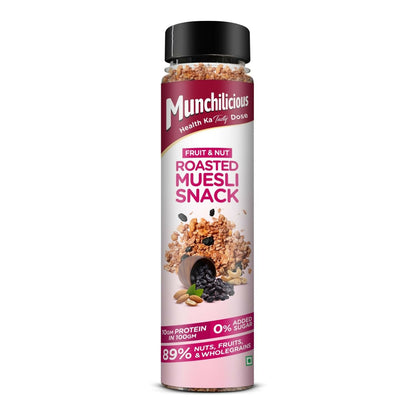Munchilicious Muesli – Fruit & Nut Roasted Rolled Oats, Raisins, Almonds, Cashews & Peanut Butter