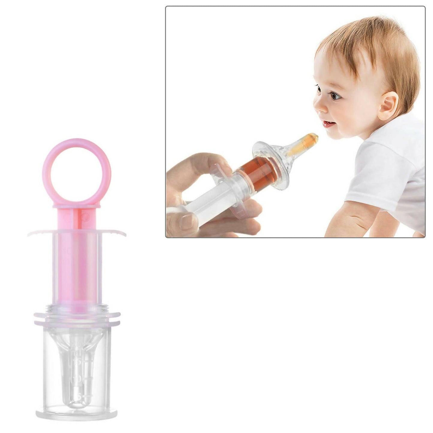 Safe-O-Kid Silicone made BPA free medicine Feeder cum Dropper for Kids- Pink