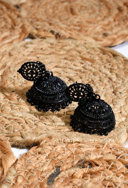 Tehzeeb Creations Black Colour Earrings Jhumki Style