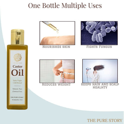 The Pure Story Natural Cold Pressed Castor Hair Oil