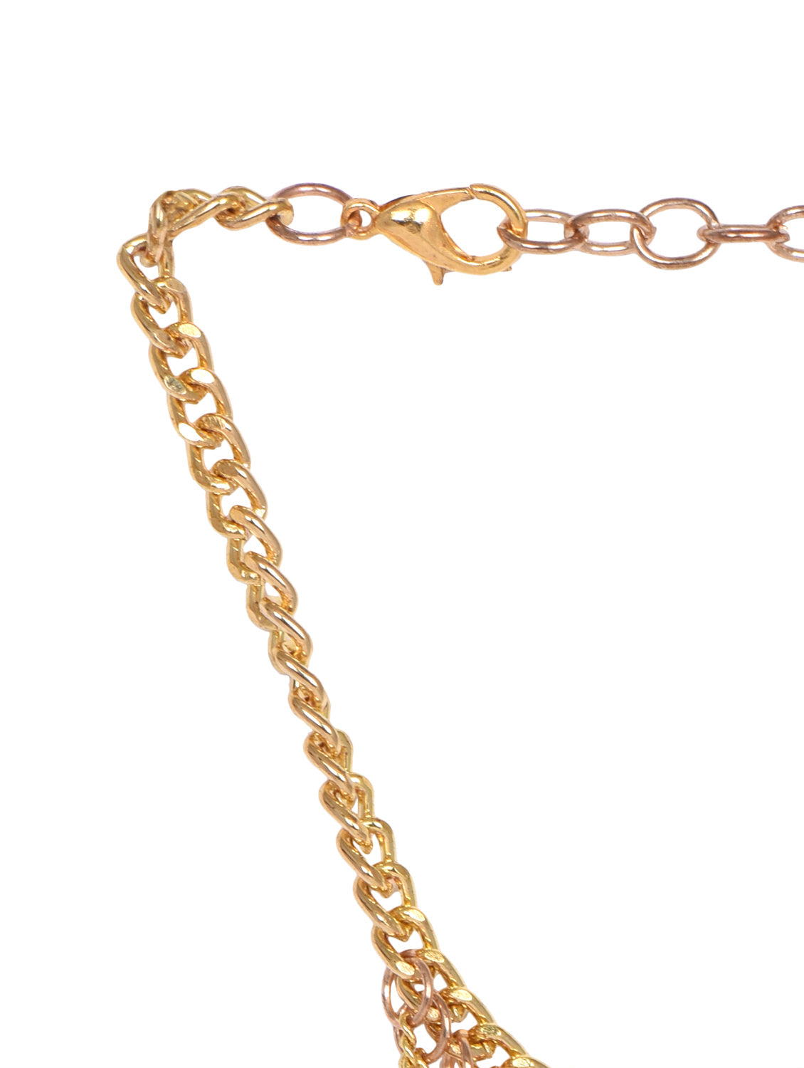 Gold-Polished Alloy Designer Hand Harness Bracelet - The Pari