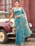 Tikhi Imli Embellished Embroidered Satin Designer Saree