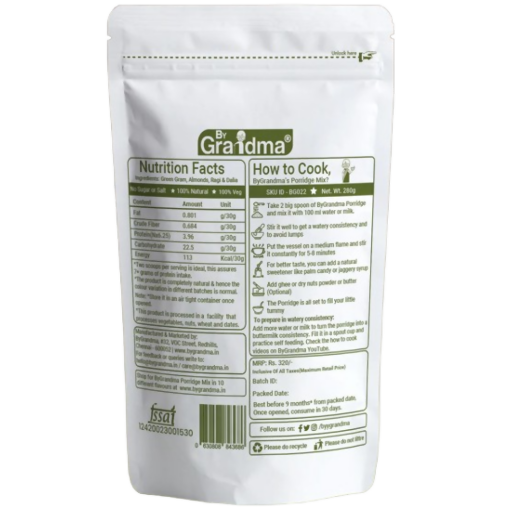 By Grandma Veggies & Nuts – Sprouted Cereal Green Gram, Almond, Ragi and Dalia