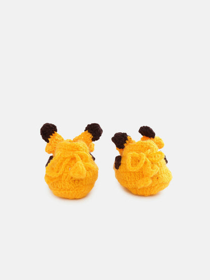 Chutput Kids Woollen Hand Knitted Giraffe Detailed Booties - Yellow