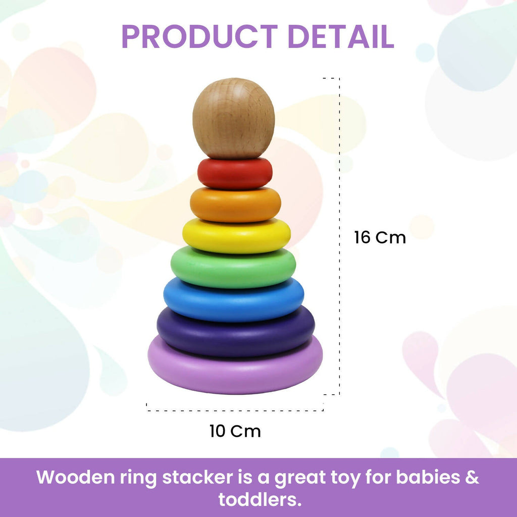 Matoyi Rainbow Colored Ring Stacker Toy For Kids