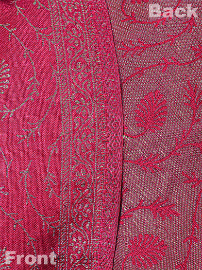 Weaving Mystery Handloom Pashmina Shawl-Kaani Zari - Pink